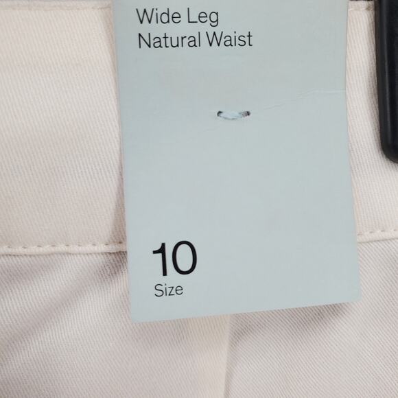 Prologue Womens Size 10 High-Rise Cropped Wide Leg Pants Off-White W Pockets New - Picture 7 of 8